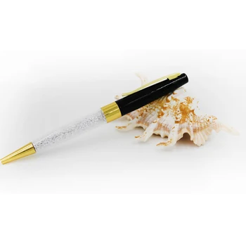 5 KS PACK Crystal perá Bling bling Crystal Guľôčkové Pero Zlato časti S Kovovú sponu, Zlaté Pero Crystal Kancelárskych a Školských