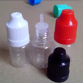 5 ks PET Jasné, Fľaša 5ml Prázdne Plastové Fľaše s Kvapkadlom Detská Čiapka pre E Kvapalné Fľaša Rýchle dodanie