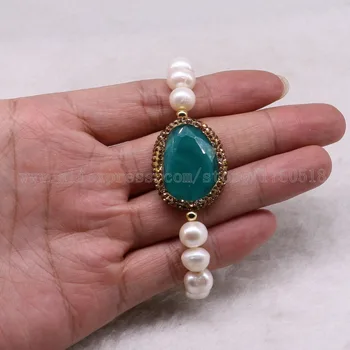 5 ks Prírodná perla náramky mix farieb cat eye kameň náramky ručne pearl náramky vysokej kvality kameň pre ženy 3201