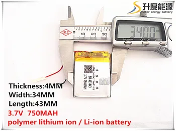 5 ks [SD] 3,7 V,750mAH,[403443] Polymer lithium ion / Li-ion batéria pre HRAČKA,POWER BANKY,GPS,mp3,mp4,mobilný telefón,reproduktor
