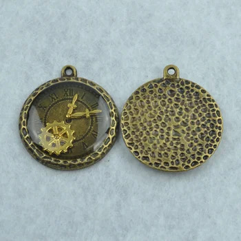 5 ks Smalt charms antické bronzové kovové prívesky, hodinky fit diy náhrdelník náramok zobrazili kľúčové tlačidlá pre Šperky robiť roku 1781
