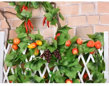 5 ks Umelého Hodvábu Ivy Mini Ovocia, Zeleniny 2.3 M Viniča Ivy Ratan Trstiny Stenu Zavesiť Veniec Domov Svadobné Party Dekorácie