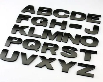 5 ks/veľa auto styling 3D kovové Písmená znak Digitálny Obrázok Číslo Chrome DIY Auto Samolepky silver black Odznak Automobilový Logo