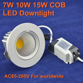 5 ks/veľa kvalitných 7W 10W 15W cob led svietidlo 30 stupeň rotujúce telo LED Spot light led stropné svietidlo