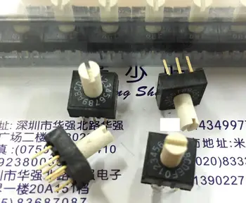 5 KS/VEĽA Taiwan DIP Park RH3HA-16R rotačné vytáčanie prepínač, 16 bit 0-F pozitívne kód, 3:3 kolík s rukoväťou
