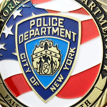 5 ks/veľa Veľkoobchod bronzový Á Minca New York Police department NYPD Kovové Výzvou Mince Pre Dar Pamätné Mince