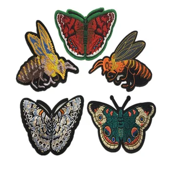 5 ks Veľký Motýľ Škvrny Výšivky Bee Patch Vyšívané Nášivka Šitie Oblečenia Žehlička Na Oblečenie, Džínsy Príslušenstvo urob si sám