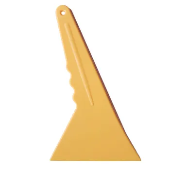 5 ks žlté plastové 24*12 cm trojuholník Škrabka s Dlhou Rukoväťou vinyl film lepidla odstránenie Priemysel Podlahy Stierkou auto stierkou 5A01