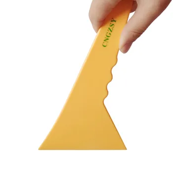 5 ks žlté plastové 24*12 cm trojuholník Škrabka s Dlhou Rukoväťou vinyl film lepidla odstránenie Priemysel Podlahy Stierkou auto stierkou 5A01