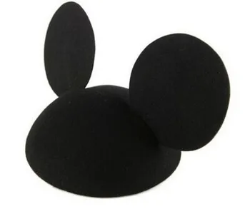 5 kusov Módne dámske Vlnené Myšou Uši Klobúky Cute Cat Veľké Uši Spp Diabol Beret Pre Ženy Black Hat