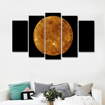 5 Panely Plátno Umenie Tlačené na Plátno Planéty Mars S Čiernym Pozadím Plátno Plagát A Vytlačí Domova pre Obývacia Izba
