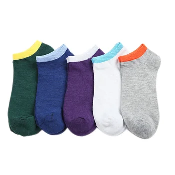 5 Párov Móda Jar Leto Mužov Ponožky Pohodlné A Priedušná Spájať Farba Non-slip Low Cut Členok Ponožka H9