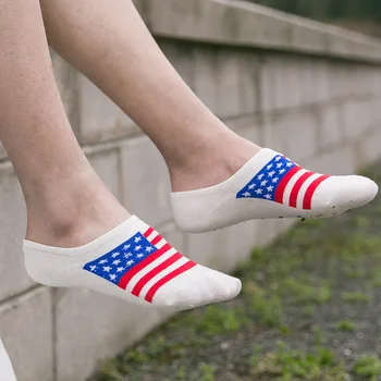 5 párov/veľa pánskej Módy Národnej Vlajky Bavlnené Ponožky, papuče Muž Lete Non-slip Neviditeľné Loď Ponožky Mužov stripe Ponožky