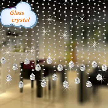 5 reťazcov 100 CM výška osemhranné krištáľovo čisté sklenené korálky Oblasť shopwindow Crystal korálkové záclony Svadobné dekorácie