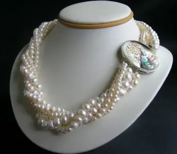 5 riadok White pearl náhrdelník Portrét Krásy Spona slovo veľkoobchod mujer pre ženy striebro-šperky