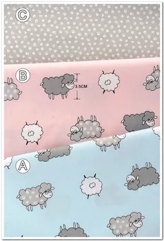 50*40 cm Bavlnená Tkanina Ovce Cartoon Vzory Na Šitie Šiat Deti Remeselné Materiály Prešívané Nohavice, Ženy, Deti, Peňaženky, Tašky