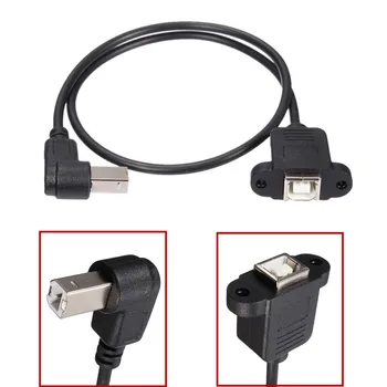 50 cm USB 2.0 Koleno B Mužov a Žien Kábel USB Typ B, Drôtené Zásuvky Tlačiarne Panel Mount Predlžovací Kábel Konektor pre Adaptér