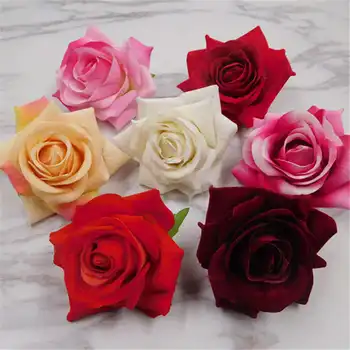50 KS/(8 cm) umelého hodvábu ruže červené hlavy, domáce dekorácie, svadobné DIY tracery stenu koláž dekoračné umelé kvety