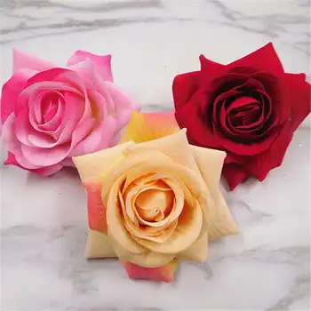 50 KS/(8 cm) umelého hodvábu ruže červené hlavy, domáce dekorácie, svadobné DIY tracery stenu koláž dekoračné umelé kvety
