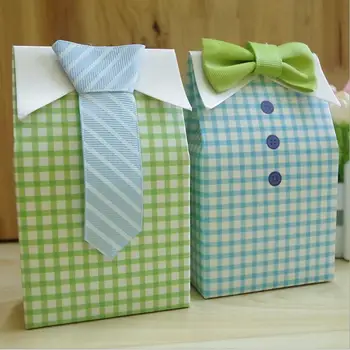 50 ks Môj mužíček Modrá Luk Zelenú Kravatu Narodeniny prvé sväté prijímanie Chlapec Baby Sprcha Candy Bag Svadobné Zdvorilosti Candy Box darčekové Tašky