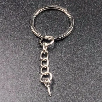 50 KS Plochý Kľúč Reťaze S Otvoreným Skok Krúžok Reťazca Extender a Oko Pin Konektor pre Šperky Zistenia Tvorby