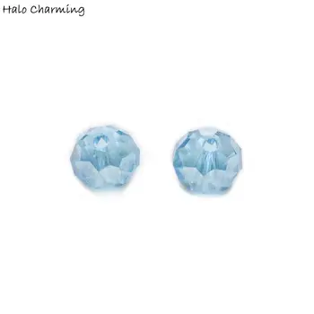 50 Kus Jazere sa Modrá Farba Crystal AB Sklo Rondelle Quartz Tvárou guličiek Na Handmade Výrobu Náramok Náhrdelníky DIY 4-8 mm