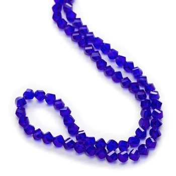 50 Kus Tmavo Modrá Twisted Rez Tvárou Krištáľové Sklo Dištančné Korálky Pre Handmade Náramok Náhrdelníky DIY Šperky Čo 6-10 mm