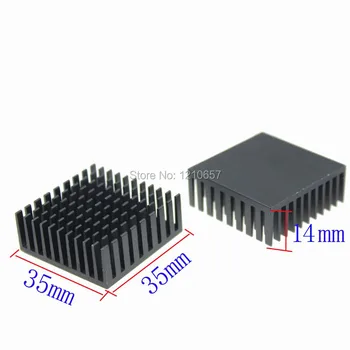 50 kusov veľa 35x35x14mm Hliníkový Čierny Chladič Pre Elektronické Počítača