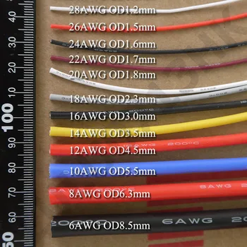 50 M/veľa 30AWG Flexibilné Silikónové Drôt RC Kábel 30AWG 11/0.08 TS OD 1,2 mm Pocínovaného Medeného Drôtu S 10 Farieb na výber