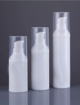 50 ML bieleho airless fľaša bieleho tela,wite vtáka v ústach tvar čerpadla , priehľadné veko pre séra/mlieko/nadácia balenie