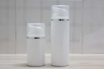 50 ml bieleho airless čerpadla fľašu s silver Line a jasné, spp ,50 ml airless Kozmetické Kontajner s silver line