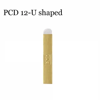 50 PCD 12 Pinov U Shape Microblading Čepeľ Permanentného make-upu kolíky Ručné Tetovanie Obočia Ihly Zakrivené Pre ručné Pero