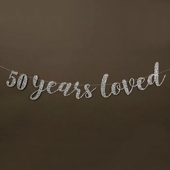 50 rokov miloval Lesk Banner 50. Narodeniny, Party Dekorácie Bunting Číslo 50 Výročie Udalosti Dodávky Domova Dodávky