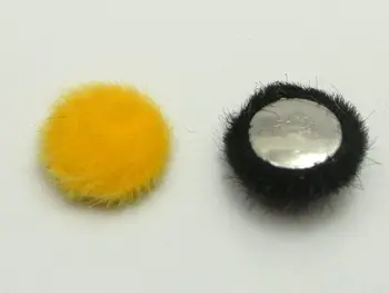 50 Zmiešané Farby Flatback Plyšové na ktoré sa Vzťahuje Tlačidlá Kolo 15 mm pre DIY Vlasy Klip