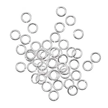 500-Kus Otvoriť Skok Krúžky pre Šperky Robiť, 4 mm, Strieborná