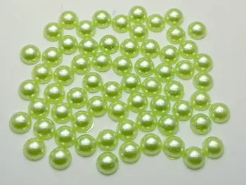 500 Zmiešané Farby Pol Pearl Perličiek 8 mm Ploché Späť Kolo Drahokamy Zápisník Plavidlá