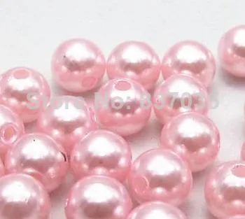 500PCs 10 mm ABS Módne ružovej Farby kolo loptu Imitácia perly Korálky Veľkoobchod Voľné Korálky Šperky Čo DIY príslušenstvo