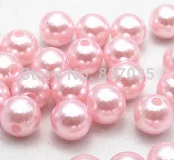 500PCs 10 mm ABS Módne ružovej Farby kolo loptu Imitácia perly Korálky Veľkoobchod Voľné Korálky Šperky Čo DIY príslušenstvo
