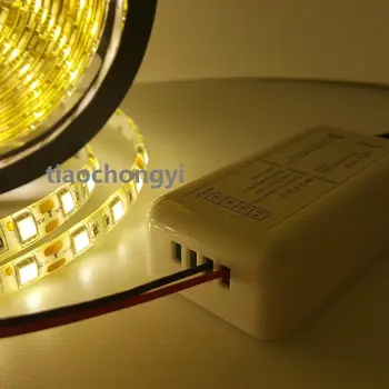 5050 DC12V biele LED pásy svetla, +RF Stmievateľné Touch regulátor+ 5A 12V Napájanie