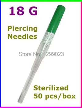 50PC Pro Sterilizované Tele tetovanie, Piercing Ihly I. V Katéter 18 G Rozchod šijacie ihly doprava zadarmo