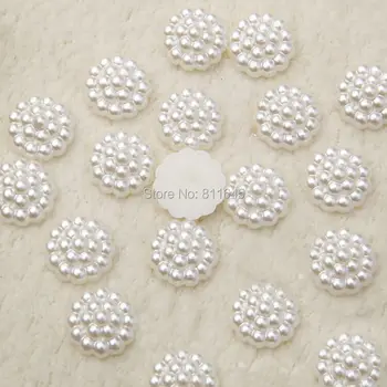 50pcs 13mm biela slonovinová plastové pearl kvet, okrúhly tvar zápisník plavidlá flatback Korálky DIY svadobné dekor odevné doplnky