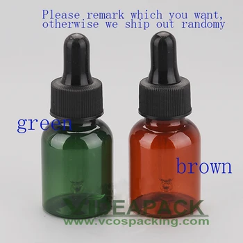 50pcs 25ml hnedé a zelené plastové Esenciálny olej, fľaša s čiernym ihly/ sklo kvapkadla / Vôňa obalov prázdne fľaše