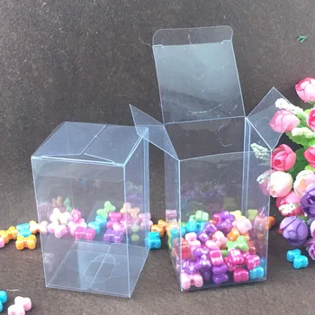 50pcs 4*4*10 cm jasné, plastové pvc box balenie krabičky na darčeky/čokoláda/candy/kozmetické/remesiel námestie transparentné pvc Box