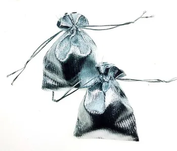 50pcs 7*9 cm Striebro tašky žena vintage šnúrkou taška na Svadbu/Party/Šperky/Vianoce s darčekmi a hobby ručné Puzdro Balení Taška