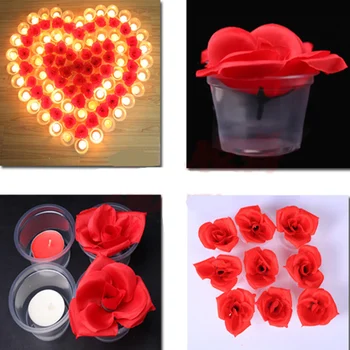 50pcs! Jednorazové Zahusťovanie plastové romantický Vetru kvety, Sviečky Pohár na Svadbu Valentín party dekorácie