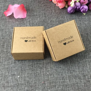 50PCS Kraft Darčekové Krabice,Svadobné Koláčiky Box Papierové Obaly Boxy urob si sám 