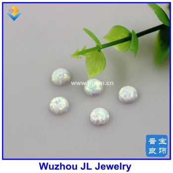 (50PCs/lot)6 mm kolo cabochon opal kameň ohňa sen biela op17 s syntetický opál na výrobu módne šperky