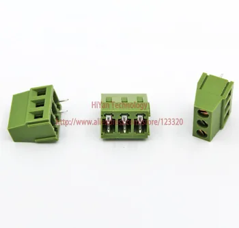 (50pcs/lot) PCB Skrutku Svorkovnica Konektor KF128-3P ihrisku:5.0 MM/0.2 palec Zelená 5mm KF128 3Pins