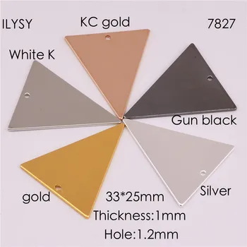 50pcs medi jednoduché trojuholník Kúzlo geometrie prázdne zlato strieborná farba šperky, doplnky, HOBBY materiál