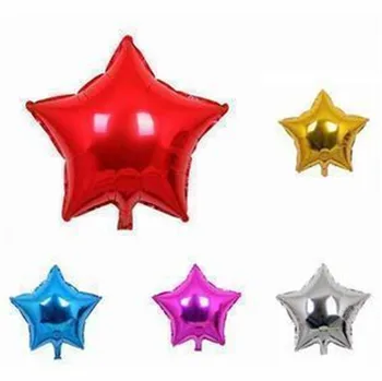 50pcs/množstvo 5 palcový päť-špicaté hviezdy tvarované fóliové Balóniky Hélium Kovové čisté farebné balóny Svadby, narodeniny, party dekorácie